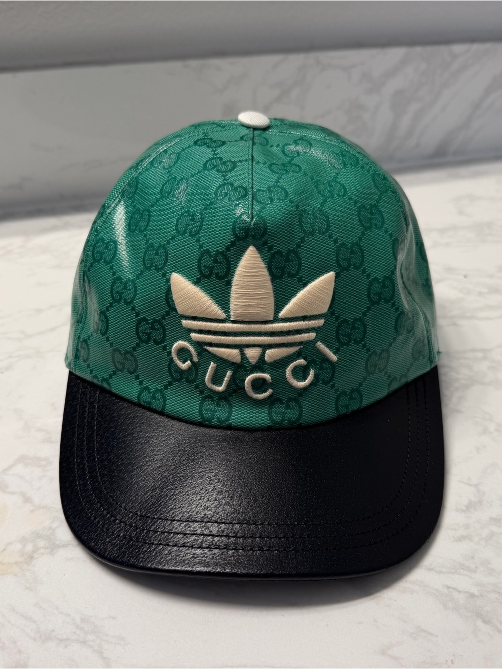 Green & Black Designer Logo Baseball Cap - Gucci